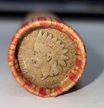 1860 Indian Head Cent On One End ~ Wheat Penny Lincoln Cent Roll ~ Estate Coins