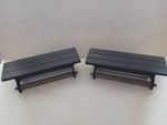 2 Dollshouse handmade gothic tudor benches