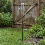 Glass Rain Gauge with Stake 8 inch Large Capacity Water Measuring for Patio Lawn
