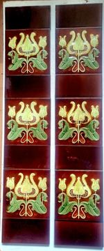 Art Nouveau ORIGINAL Fire Place Tiles
