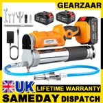 21V Electric Grease Gun 12000PSI High Efficient Cordless Grease Gun 2x Batteries