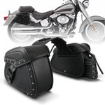 Motorcycle 12" Saddlebags PU Leather Throw Over Side Saddle Tool Bag Universal