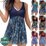 Mesh Swim dress Swimming Costume Tummy Control Plus Size Swimwear 6-12,14,16,18+