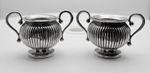 AN EXCEPTIONALLY RARE PAIR OF VICTORIAN MINIATURE SILVER SALTS 1885 Birmingham
