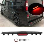 For Vauxhall Opel Vivaro Matte BLACK Rear Bumper Diffuser Spoiler Splitter w/LED
