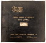 COLES CRANES VICTOR Crane Spare Parts Schedule c1960s/70s Victor 10