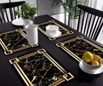 4pcs PVC Table Mats Heat Resistant Placemat Dining Table Mats for Home Kitchen