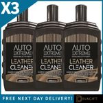 3 x LEATHER CLEANER LIQUID CONDITIONER 500ML NON DRIP REMOVES GRIME AUTO EXTREME
