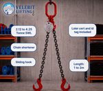 Lifting Chain Sling 2.12-  4.25 tonne 1-2m x 2 leg 7-10mm Sliding Hooks