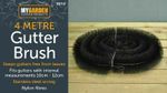 4m Gutter 100mm Brush Guard Leaf Protection Clog Removal Roof Black