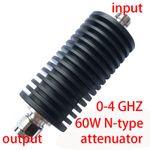 60W N-Type Long Body Fixed RF Attenuator 50Ohm 1-40dB DC-4GHz for Ham Radio Test