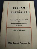 OLDHAM V AUSTRALIA RUGBY LEAGUE TOUR MATCH 4TH DECEMBER 1948