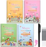 4x Magic Practice Copybook Groove Handwriting Copy Book Calligraphy With Pen Set