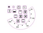 OVEN TEMPERATURE sticker decals with numbers 50-250 with 13 OVEN SYMBOL STICKERS