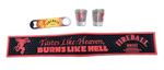 FIREBALL Whiskey Bar Runner, Shot Glasses & Bottle Opener Bar Accessories Joblot