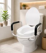 Pepe - Raised Toilet Seat with Handles (4 Inch), Riser for Elderly, Disabled Adu