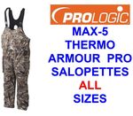 PROLOGIC MAX5 CAMO THERMO ARMOUR PRO BIB & BRACE SALOPETTES FISHING HUNTING GEAR