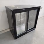 Back Bar Cooler Double Sliding Doors 208L Commercial Pub Cafe Restaurant Blac...