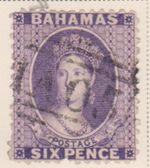 (F193-31) 1863-7 Bahamas 6d purple QVIC (AF)  (v)