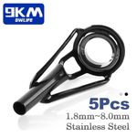 5Pcs Black Fishing Rod Guide Rings Rod Tip Top Guides Tube:1.6mm-8.0mm All Sizes