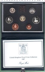 1987 QE II ROYAL MINT GENUINE 7 COIN STANDARD PROOF YEAR SET & PAPERWORK (578)