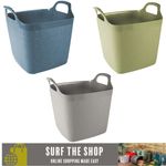 Square Flexi-Tub Bucket Garden/Home Storage 15L 25l & 40L Hardwearing Plastic