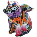 Flying Pig Ornament Modern Colourful Graffiti Pop Art Novelty Statue Home Decor