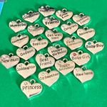 Birthday Friend Godfather Heart Charm Pendant Rhinestone Silver Tibetan Alloy