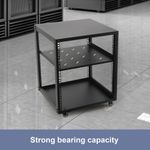 12U Universal Open Rack Cabinet with Wheels 19'' AV Equipment Holder Rack