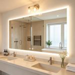 LUVODI Rectangular Bathroom LED Mirror Anti-Fog Touch Sensor De-Fog HD 100/120cm