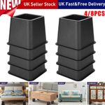 4/8PC 5" Heavy Duty Bed Chair Risers Feet Leg Lift Furniture Extra Raisers Stand