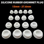 15mm-37.6mm Silicone Rubber Grommet Plug Bungs Cable Wiring Protect Bushes White