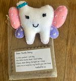 Handmade Felt Tooth Fairy Pillow with Pocket Plush Tooth & Note