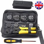 Wire Terminal Crimping Tool Interchangeable Jaw Insulated Ratchet Crimper Pliers
