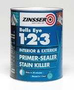 Zinsser - 123 Bulls Eye Primer / Sealer Paint 1 LITRE White