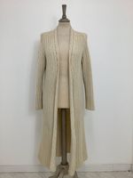 Vintage 1970s handmade cardigan cable knit fisherman chunky wool jacket #V3