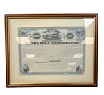 Blue Ridge Railroad Company $1000 Bond Certificate 1893 w/ Coupons on Reverse