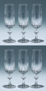 6 Nachtmann lead crystal champagne glasses Alexandra