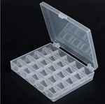 Universal Sewing Bobbin Spool Case Clear 25-Grid Storage Box Container Organiser