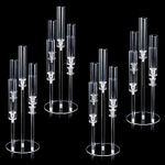 4-Piece 5-Arm Acrylic Candelabra Candle Holder Set Table Centerpiece LED Candles