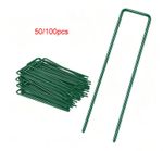 150mm FULL GREEN U GALVANISED METAL PINS ARTIFICIAL GRASS TURF WEED PEGS STAPLES