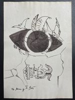 Leonora Carrington (Handmade) Drawing mixed media on paper signed & stamped