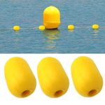 20Pcs Rope Float Buoy Plastic Deep Water Floats, Yellow Floating Balls 2.4"x1.5"