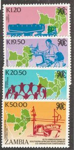 1990 Zambia Sc# 511-14 - S.A. Development Coordination Conference. MNH Cv$9