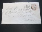 QV Embossed pink cover oval duplex 13 in diamond, MC London 1873, Newport  Mon A
