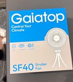 Gaiatop SF40 Stroller Fan Black 360° Rotating Detachable Clip-On