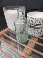 Antique Hand Blown Green Glass Bottle Pontil Base Victorian Apothecary Small