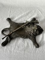Bronze/ Brass Antique Lion Pin Dish Fine Detail Gun Later Period Added