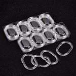 12 Pcs Shower Curtain Rings Hook Bathroom Plastic Strong Pole Rail Guide Hanger
