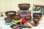 4-8" FULL MOON Antique Finish Healing Tibetan Singing Bowl Set of 7 Handmade